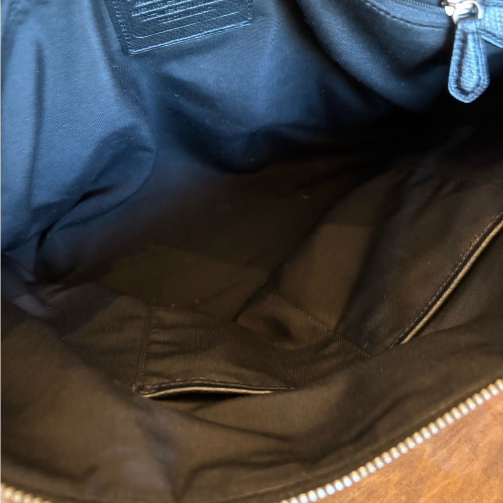 Coach Black Leather Tote with Signature Design - Picture 5 of 17